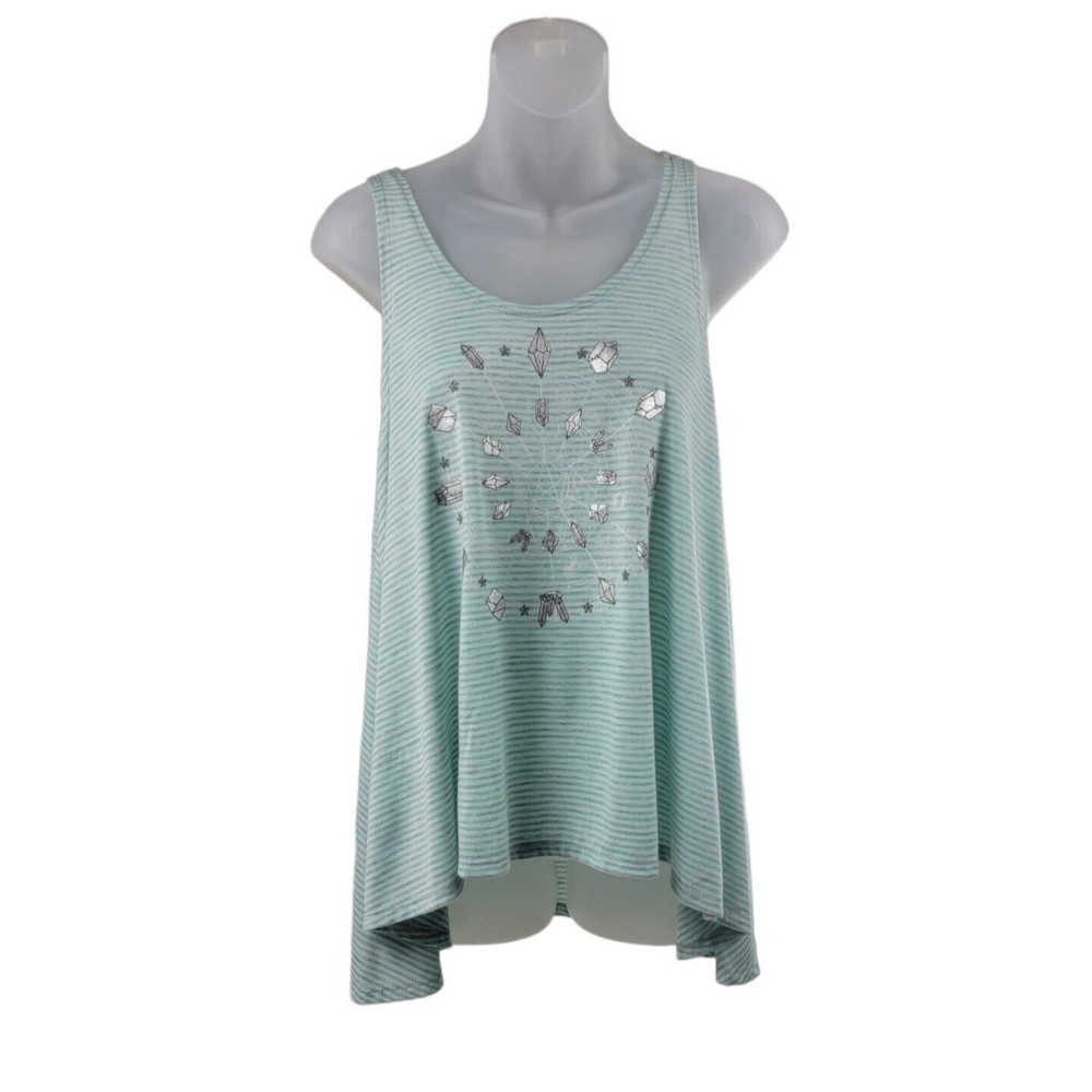 Tunic Tank Top Shirt Junior M Sz 7-9 Zodiac Healing Crystals Sleeveless Striped - Picture 1 of 16